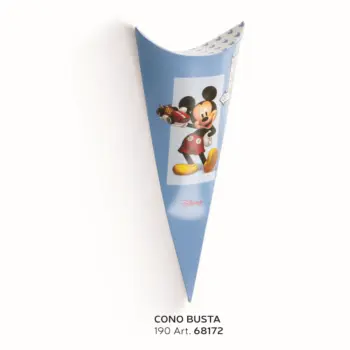 

Formoso Bomboniera Scatola Confetti tipo cono busta Topolino Mikey mouse GO Disney Celeste h19 cm set 10 pz art 68172