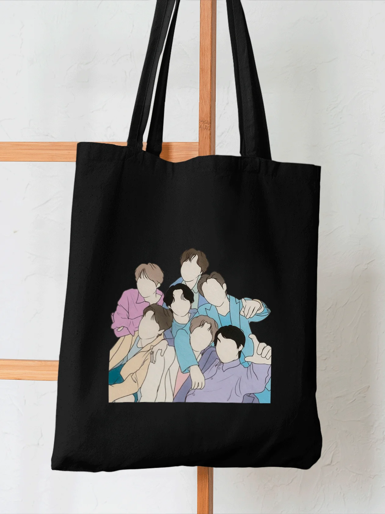 Shopper BTS K-pop group selfie |