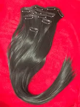 24 pulgadas 6 unids/set Clip en pelo Natural extensiones de cabello lacio Clip ins sintético Clip en la extensión del pelo para las mujeres