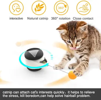 

Automatic Smart Cat Toy with Wheels Indoor Exercise cat toys interactive Rotating Mode
