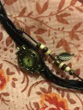 Relojes de pulsera Vintage para mujer y niña, pulsera con hoja, brazalete de cuero colgante, regalo