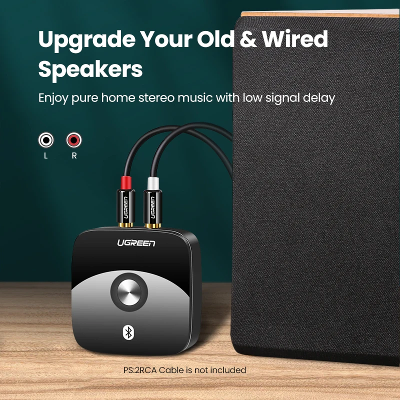 Adaptador sem Fio Música para tv Receptor de Áudio Ugreen Bluetooth Receptor Aptx ll 3.5mm Jack Aux Carro 3.5 Rca 5.0 Mod. 1427826 - Image 3