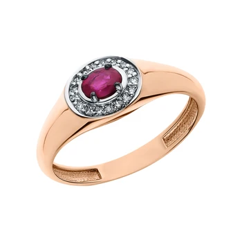 

Gold ring with rubies and diamonds sunlight sample 585