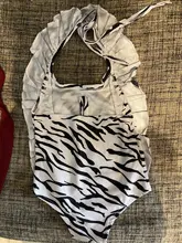 Bañador de una pieza con patrón de cebra para niñas pequeñas, ropa de baño, ropa de baño, 1-6T