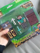 Minecraf-Juego de rompecabezas periférico, modelo de muñeco de mosaico hecho a mano, Arma de ornamento, juguetes para niños