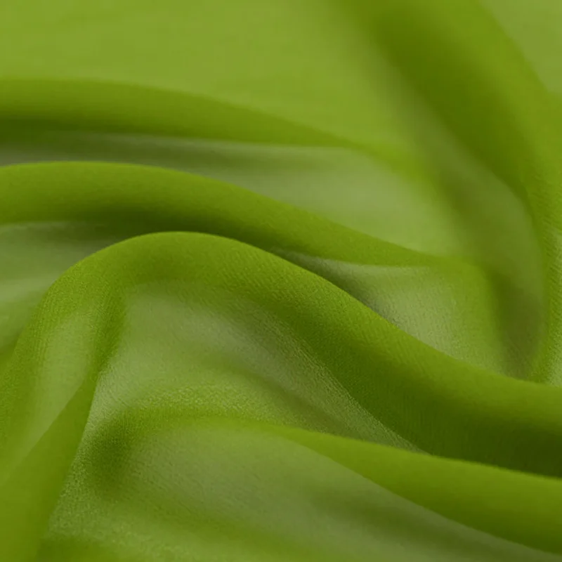 100% чистый Шелковый жоржет 8 мм 114 см 45 дюймов ширина желто-зеленая ткань из шелка