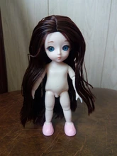 Muñeca BJD de 16cm, ojos 3D, muñeca de plástico Bjd para niñas, peluca larga, cuerpo femenino, regalo de Navidad de moda