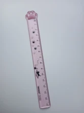Reglas de plástico con Linda pata de gato para escuela, suministros de oficina Kawaii, accesorios de planificación, premio de estudiante
