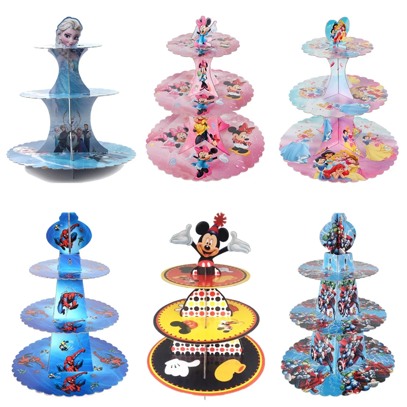 3TierDisneyThemeCakeHolderQueenRoundPaperCakeRackBaby