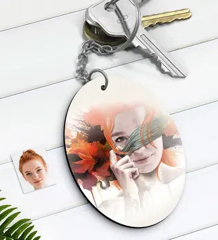 

Personalized Women 'S Abstract Watercolor Design Wood Anahtarlık-1