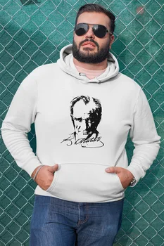 

Angemiel Wear ATATURK Portrait White Men 'S Hooded Sweatshirt