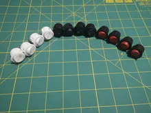 Rocker-Switches Round ON-OFF Black White Mini KCD1-105 6pcs 20mm-Diameter 2-Pin Red