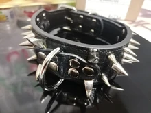 Collar de perro de cuero con tachuelas anchas y afiladas Pitbull Collar de perro Bulldog grande ajustable para perros medianos grandes bóxer s, M, L, XL