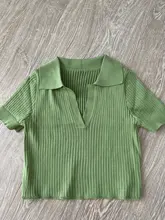 Polo Shirts Tees Short-Sleeve Mujer Camisetas Cropped Slim-Fit ITOOLIN Female Sexy Summer Vintage