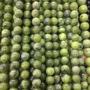 

Natural Canadian jade round beads green loose Bead for needlework For Jewelry Making DIY Bracelet woman jewellry gift Necklace