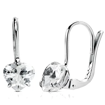 

Earrings 18k white gold chatón cubic zirconia 7mm. [AB2931]