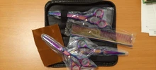 7 pulgadas tijeras de peluquería canina de acero inoxidable peine adelgazamiento gatos domésticos Barber tijeras de peluquería canina Kit para perros el corte de pelo