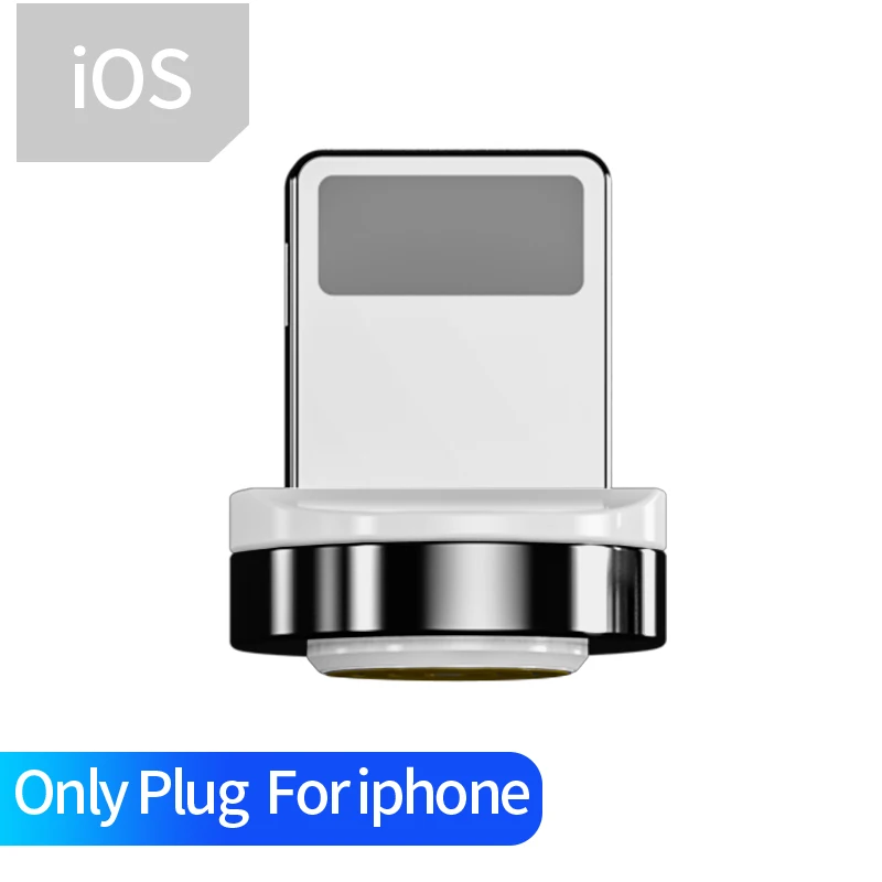 Магнитный кабель Udyr 1 м 2 м светодиодный кабель Micro usb type C Магнитный usb-кабель для зарядки iPhone X 7 8 XS Max XR huawei samsung xiaomi LG - Цвет: For ios plug