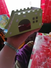 Pet-House Toy Hamster Castle Nest Wooden Viewing Ladder Deck 1-Pc