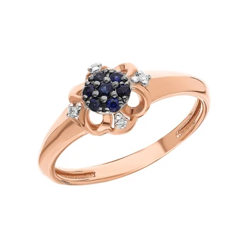 

Gold ring with sapphires and diamonds sunlight sample 585