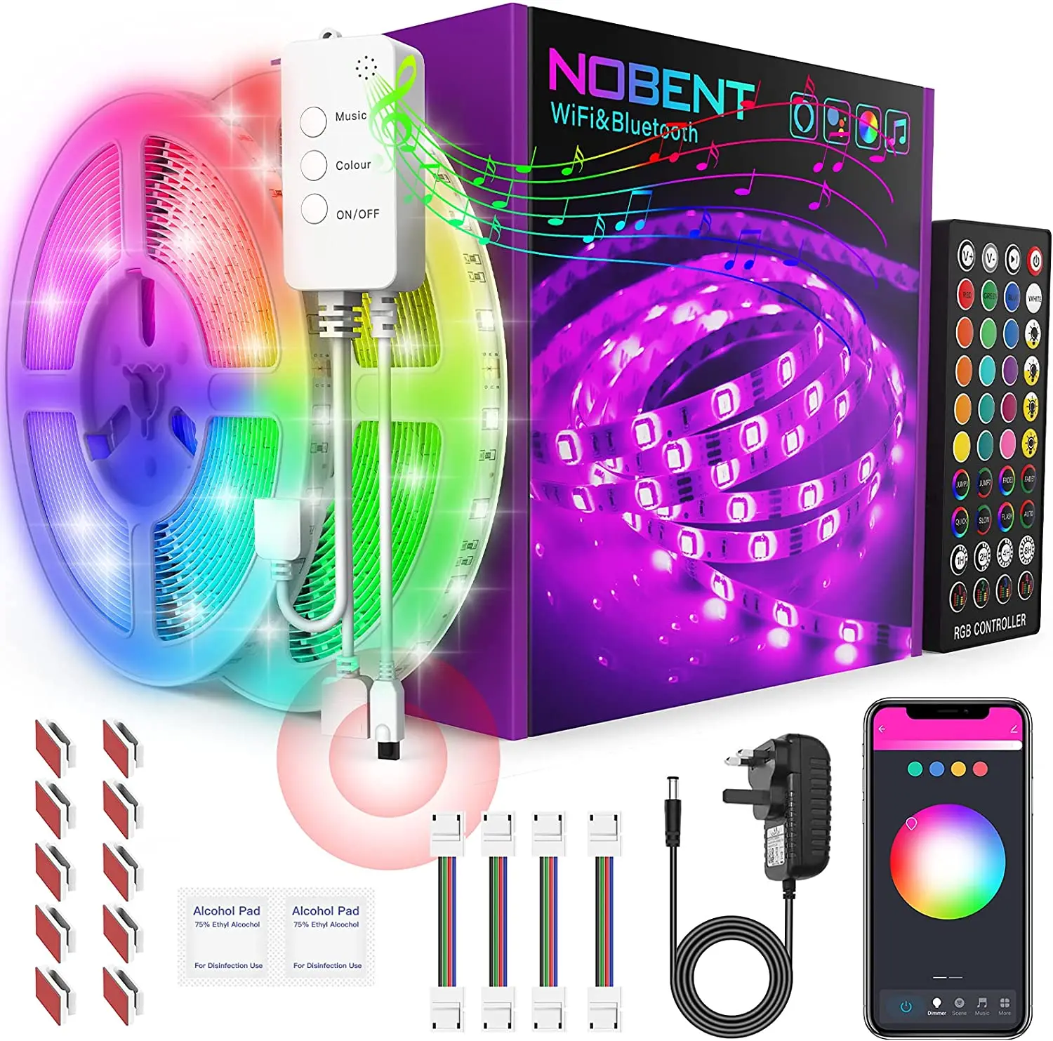 Strisce LED Alexa da 10 m, luci Led intelligenti nopiegatrice compatibili  con  Echo Dot Google Home, App controllata da sincronizzazione  musicale striscia LED da discoteca RGB per camera da letto, scrivania,  cucina, festa. - AliExpress