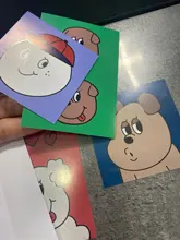 SIXONE-tarjetas decorativas creativas para perros, tarjetas decorativas, decoración de pared, accesorios de tiro, traje de pintura decorativa, 8 juegos