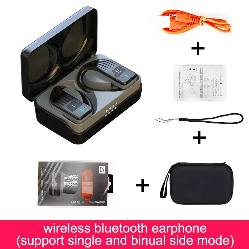 Tws настоящие Беспроводные стерео Bluetooth наушники, Bluetooth 5,0, беспроводные наушники, спортивные наушники, Handsfree PUBG наушники с микрофоном - Цвет: Красный
