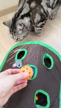 Juego de ratones de Gato para mascotas, tienda de campaña con campana de juguete de inteligencia con 9 agujeros, túnel de juego para gatos, ratón abatible, juguetes para mantener a los gatitos activos