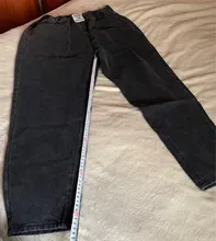 Pantalones vaqueros de estilo Boyfriend para mujer, pantalón de cintura alta, suavizante de talla grande, pantalones bombachos vaqueros de longitud completa, Retro Azul, gris, 4xl, 5xl