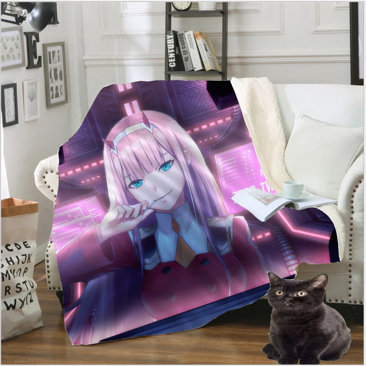 3D принт Darling In The Franxx одеяло Zero Two Ichigo флисовое дорожное стеганное для дивана