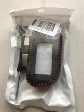 Funda para llave de coche A93 de cuero auténtico para Starline A93 A63 A36 A39 llavero con transmisor LCD y mando a distancia con alarma de coche bidireccional