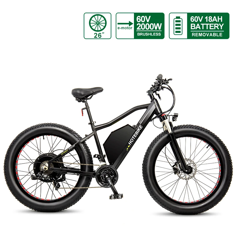 HOTEBIKE 26*4.0 pollici Fat Tire Bici Elettrica 60V 2000W Motore Max  Velocità di 55km/h Da Neve Spiaggia bici 18AH Batteria (A7AT26)|fat tire  electric bike|electric bike 60v60v 2000w - AliExpress
