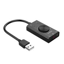 

SC2 External USB Sound Card Stereo Mic Speaker 3.5mm Headset Audio Jack Cable Adapter Switch Volume Adjustment Free Drive