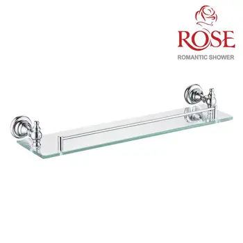 

ROSE Shelf glass 1-tier, brass accessories holder in bathroom, base tempered glass mount brass, glass on the wall,storage holder RG1119