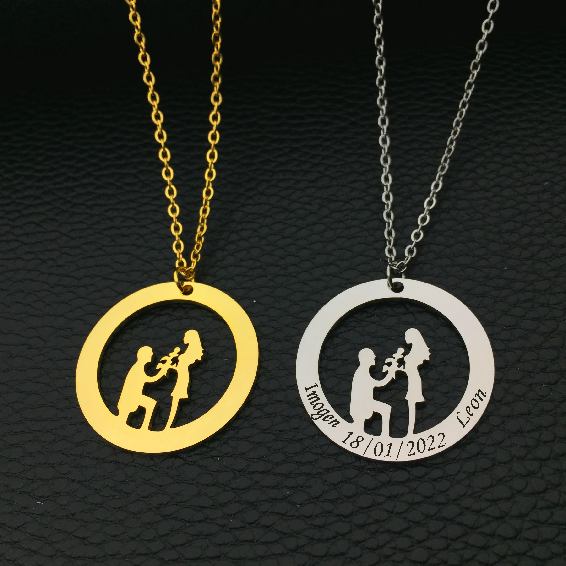

Couple "My Dream" Customized Name Stainless Steel Necklace Lovers Together Forever Love Style Necklace Charm Jewelry Gift