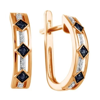 

Lucas gold earrings with sapphires and diamonds in red gold