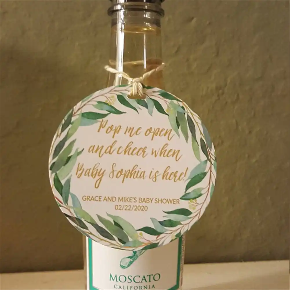 champagne baby shower tags