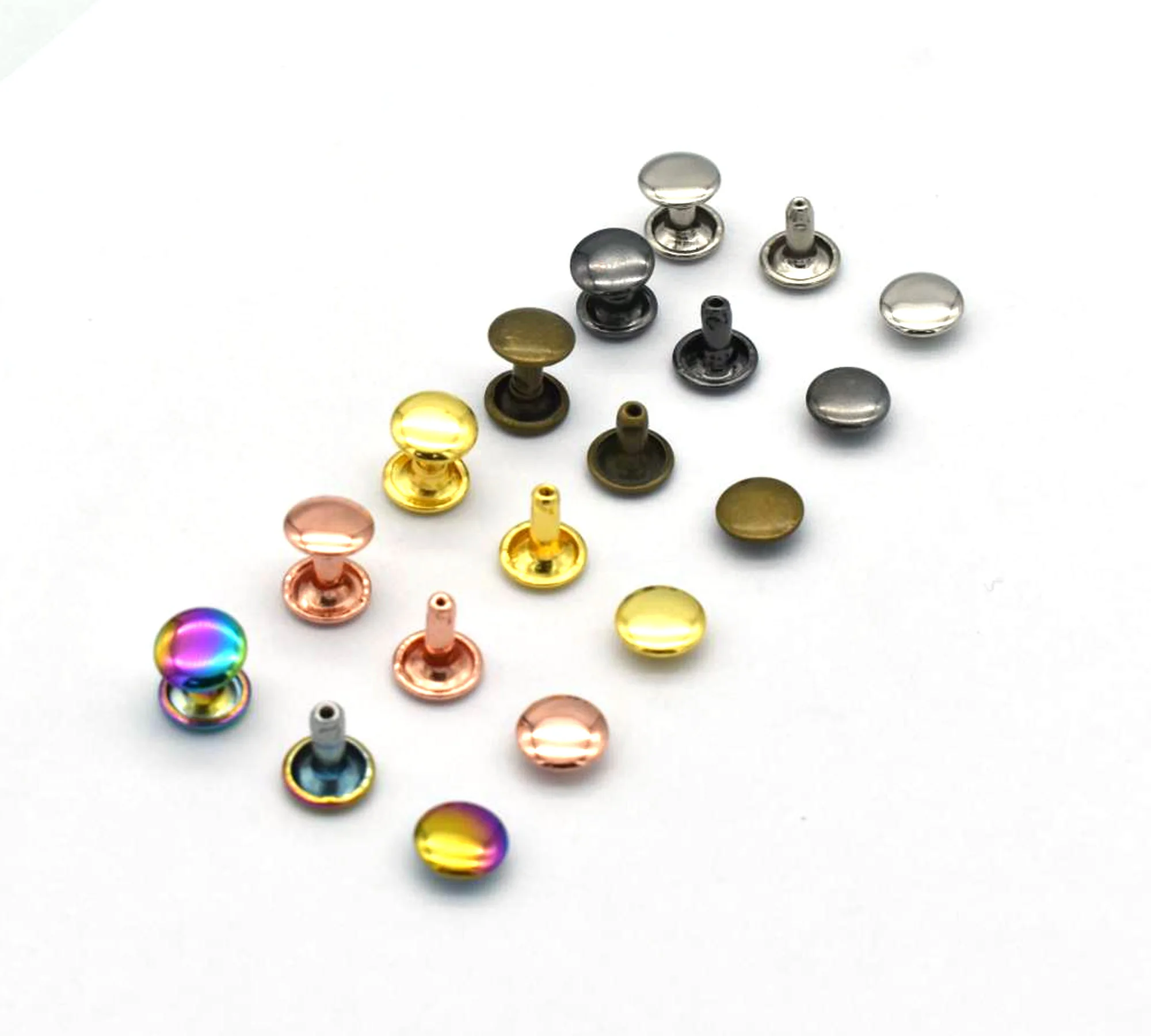 LeatherRivetDoubleRoundHeadRivet9mmCapRivetWalletBackpack