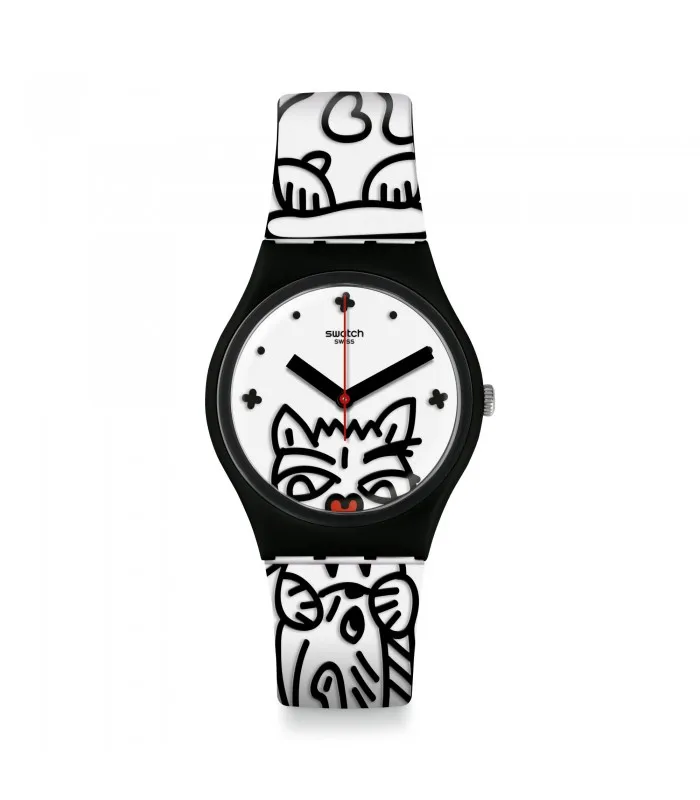 Часы swatch COMICAT Originals Gent 34 мм I love your folk GB322