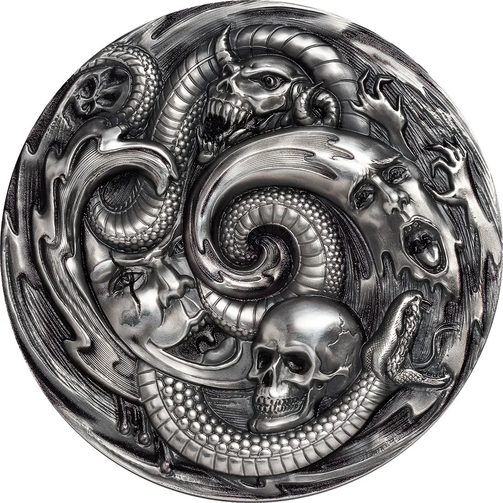 PANDORA BOX Evil Within EHR Epic High Relief 3 Oz Серебряная монета 20$ Палау