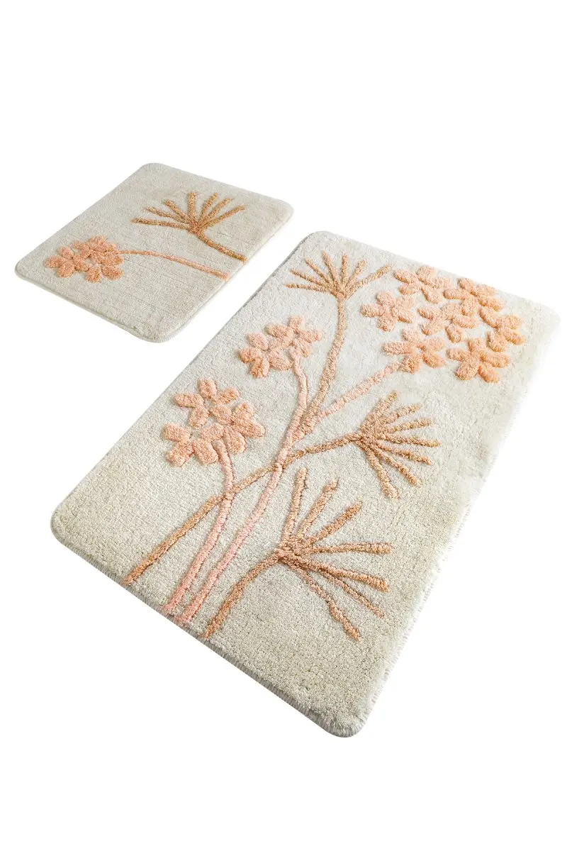 Коврики для ванной нескользящие Противоскользящие коврики противоскользящие орхидеи лосось 2'Li набор 60X100 см-50X60 см