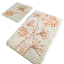 Коврики для ванной нескользящие Противоскользящие коврики противоскользящие орхидеи лосось 2'Li набор 60X100 см-50X60 см