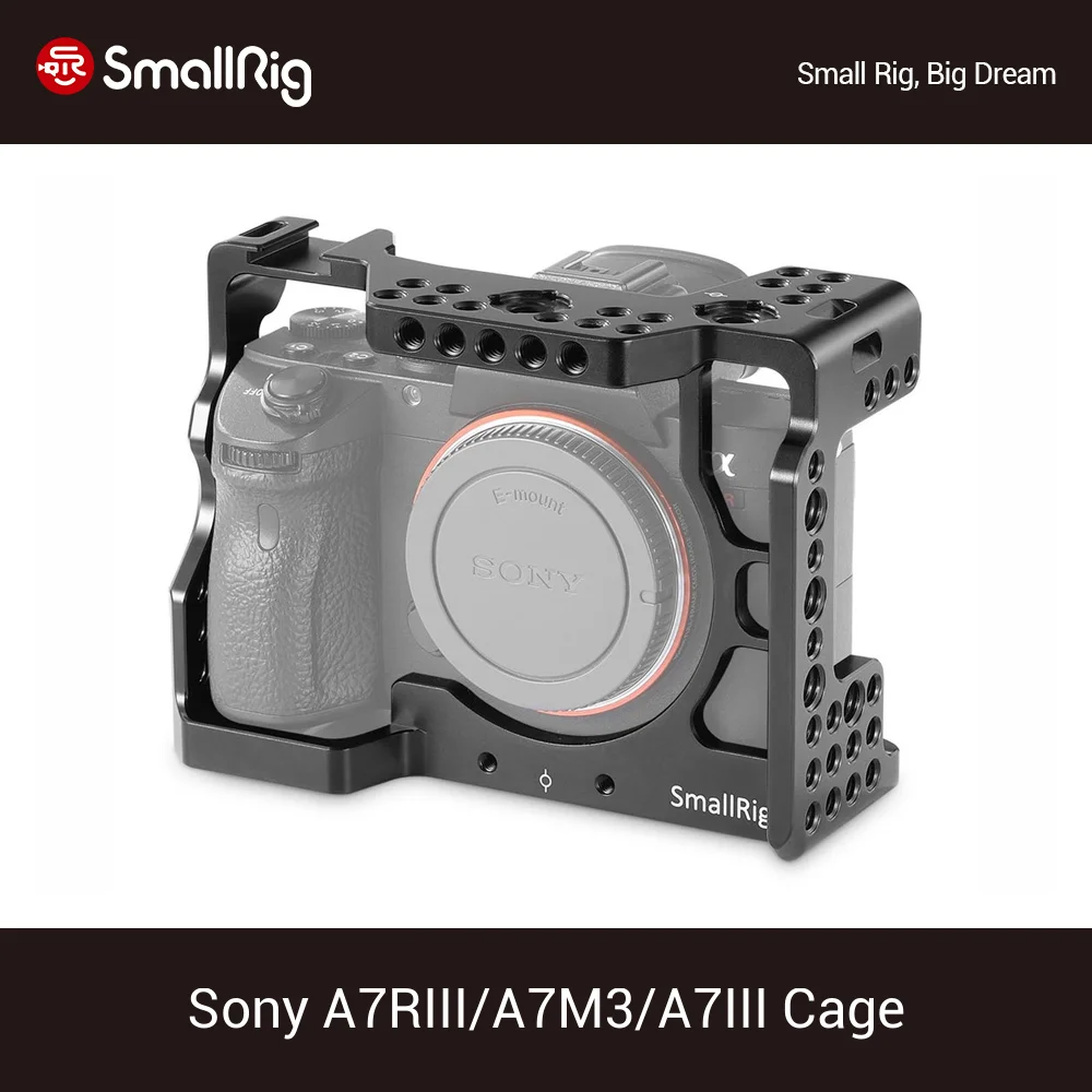 

SmallRig A7iii DSLR Cage for Sony A7RIII/A7M3/A7III Camera Cage Stabilizer With Cold Shoe Mount 1/4 3/8 Threaded Holes - 2087