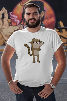 

Angemiel Wear Sneaked Gülen Rigby White Men 'S Cotton Big Size T-Shirt