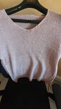 Suéter de punto para mujer, ropa informal holgada de Color sólido con cuello de pico y manga larga, 2020