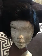 Pelucas de cabello humano Natural para mujeres, pelo de corte Pixie Bob con encaje frontal 13x4, liso, color negro