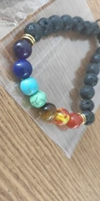 7 Chakra encantos pulseras piedra de Lava para hombres y mujeres aceites esenciales difusor cuentas de piedra Natural de la cadena de moda joyería hecha a mano