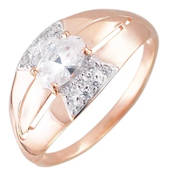 

Sokolov ring with cubic zirconia silver with gold plated