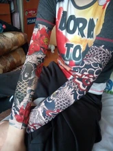 Manga de tatuaje de ciclismo para conducción al aire libre, medias elásticas de nailon, para escalada de montaña, Camping, jugar al Golf