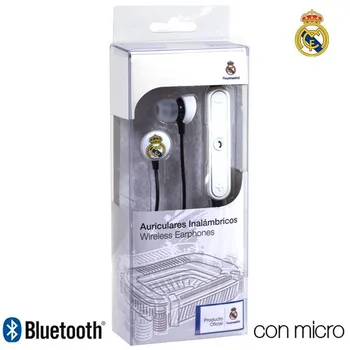 

Auriculares Stereo Bluetooth Deportivos Universal Licencia Fútbol Real Madrid